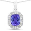 Pendentif en Tanzanite et Diamant de 2,52 Carats en Or Blanc 14K