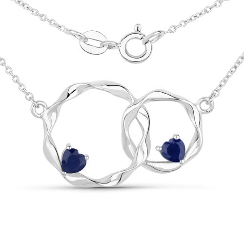 Pendentif en argent sterling avec saphir bleu véritable de 0,70 carat