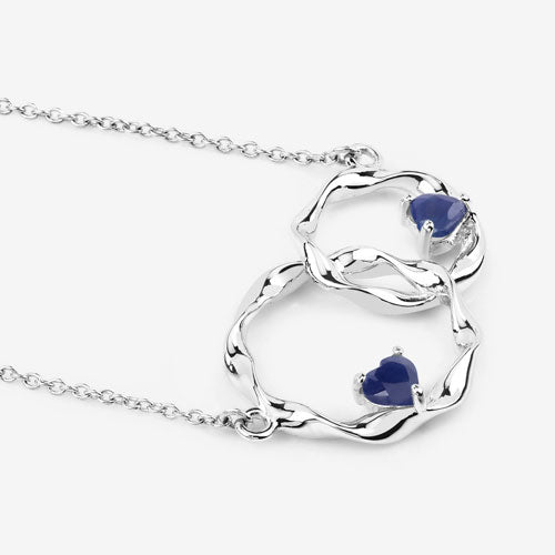 Pendentif en argent sterling avec saphir bleu véritable de 0,70 carat