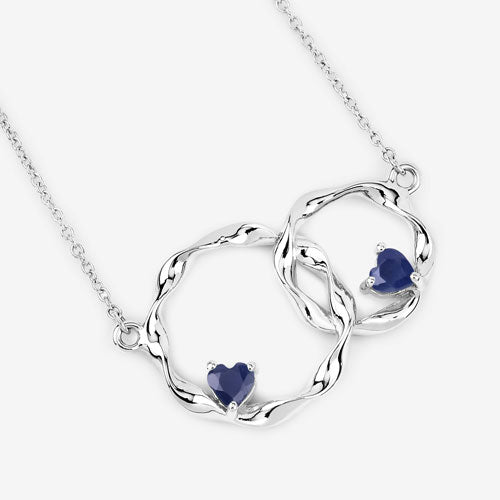 Pendentif en argent sterling avec saphir bleu véritable de 0,70 carat