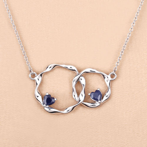 Pendentif en argent sterling avec saphir bleu véritable de 0,70 carat