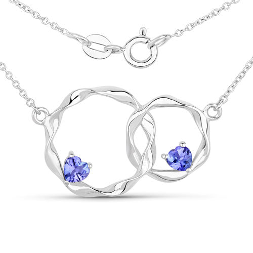 Pendentif en argent sterling avec tanzanite véritable de 0,38 carat