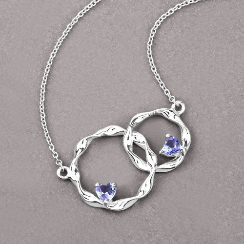 Pendentif en argent sterling avec tanzanite véritable de 0,38 carat