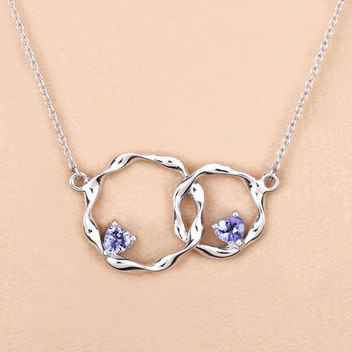 Pendentif en argent sterling avec tanzanite véritable de 0,38 carat