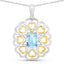 Colgante de Plata Esterlina con Topacio Azul Genuino de 2.60 Quilates