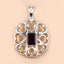 Pendentif en argent sterling .925 avec grenat véritable de 2,55 carats