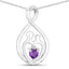 0.15 Carat Genuine Amethyst Sterling Silver Pendant