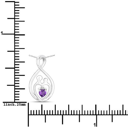 0.15 Carat Genuine Amethyst Sterling Silver Pendant