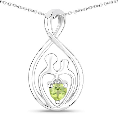 Pendentif en argent sterling .925 avec péridot véritable de 0,15 carat