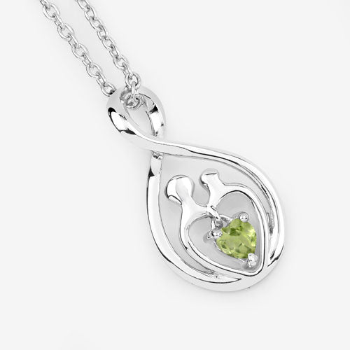 Pendentif en argent sterling .925 avec péridot véritable de 0,15 carat