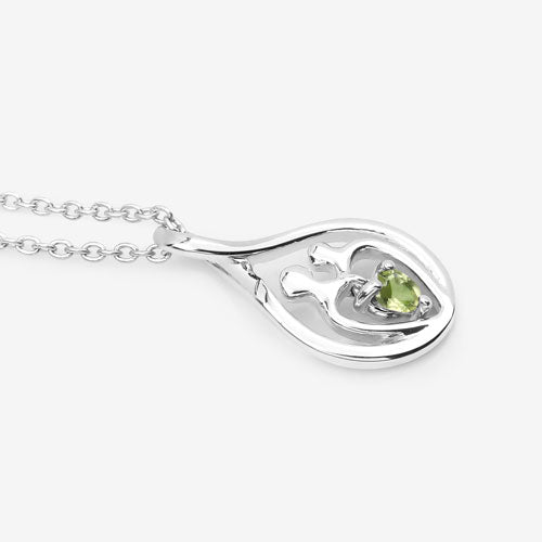 Pendentif en argent sterling .925 avec péridot véritable de 0,15 carat