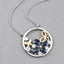 Pendentif en argent sterling avec saphir bleu de 1,41 carat et topaze blanche