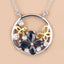 Pendentif en argent sterling avec saphir bleu de 1,41 carat et topaze blanche