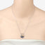 Pendentif en argent sterling avec saphir bleu de 1,41 carat et topaze blanche