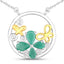 1.35 Carat Genuine Emerald & White Topaz Sterling Silver Pendant