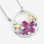 1.47 Carat Genuine Ruby and White Topaz Pendant in Sterling Silver