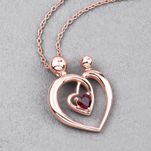 Pendentif en grenat véritable de 0,32 carat en argent sterling .925