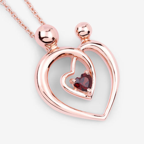 Pendentif en grenat véritable de 0,32 carat en argent sterling .925