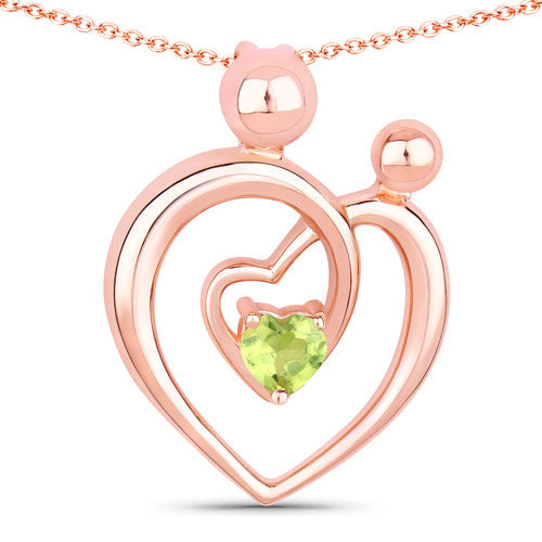 0.25 Carat Genuine Peridot Sterling Silver Pendant