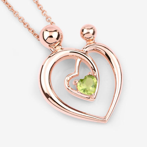 0.25 Carat Genuine Peridot Sterling Silver Pendant