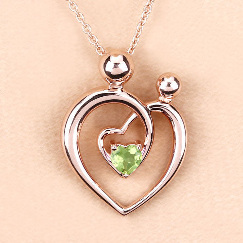 0.25 Carat Genuine Peridot Sterling Silver Pendant