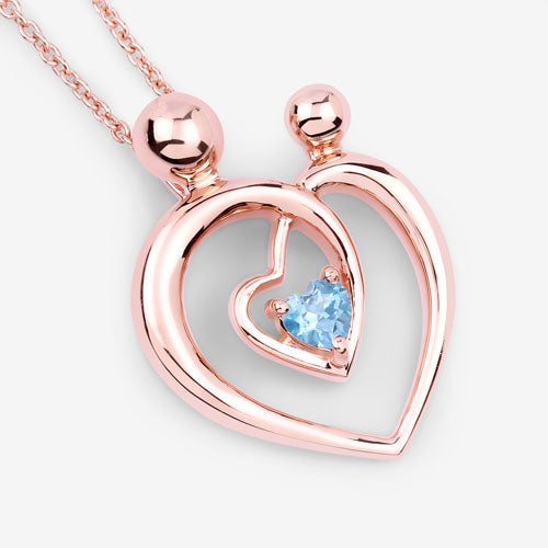 Colgante de Topacio Azul Suizo Genuino de 0.28 Quilates en Plata de Ley