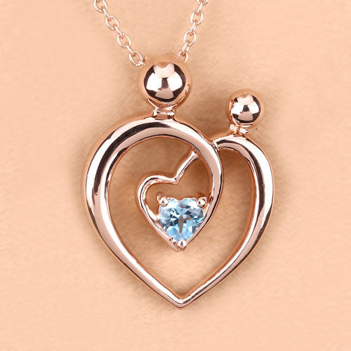 Colgante de Topacio Azul Suizo Genuino de 0.28 Quilates en Plata de Ley