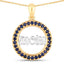 Pendentif en saphir bleu véritable de 0,64 carat en argent sterling