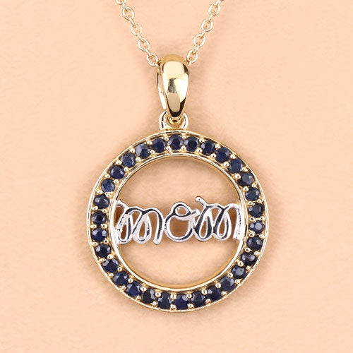 Pendentif en saphir bleu véritable de 0,64 carat en argent sterling