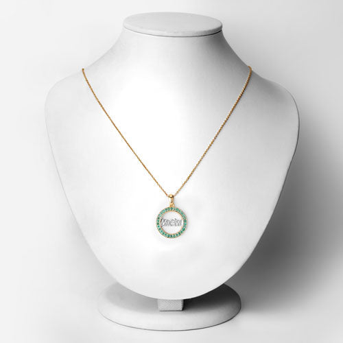 Pendentif en émeraude véritable de 0,54 carat en argent sterling .925