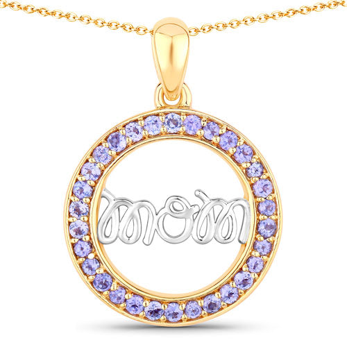 0.64 Carat Genuine Tanzanite Sterling Silver Pendant