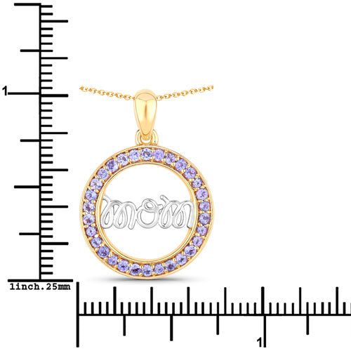 0.64 Carat Genuine Tanzanite Sterling Silver Pendant