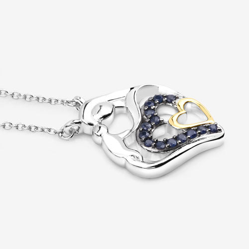 Colgante de Zafiro Azul de 0.28 Quilates en Plata Esterlina