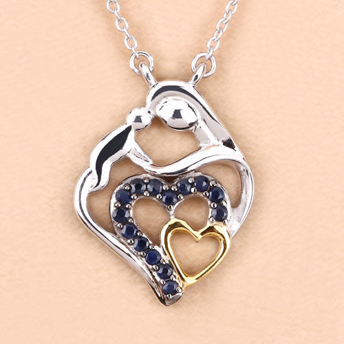 Colgante de Zafiro Azul de 0.28 Quilates en Plata Esterlina