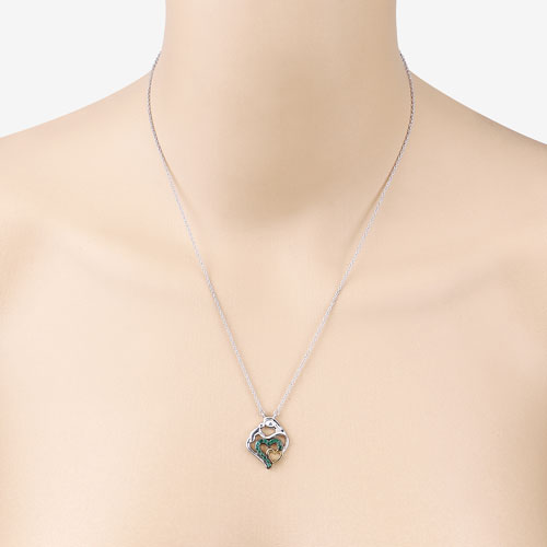 Pendentif en argent sterling .925 avec émeraude véritable de 0,24 carat