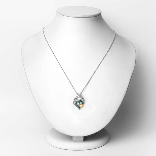 Pendentif en argent sterling .925 avec émeraude véritable de 0,24 carat