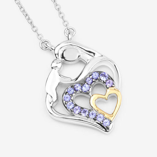Colgante de plata esterlina con tanzanita genuina de 0.28 quilates