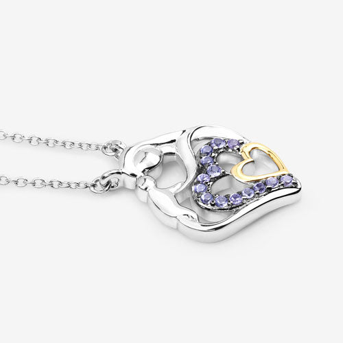 Colgante de plata esterlina con tanzanita genuina de 0.28 quilates