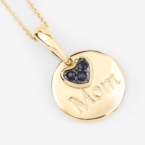 0.20 Carat Genuine Blue Sapphire Pendant in Sterling Silver