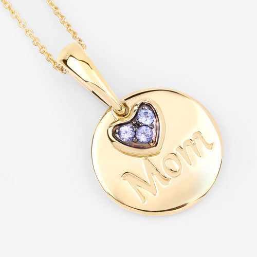 0.21 Carat Genuine Tanzanite Sterling Silver Pendant