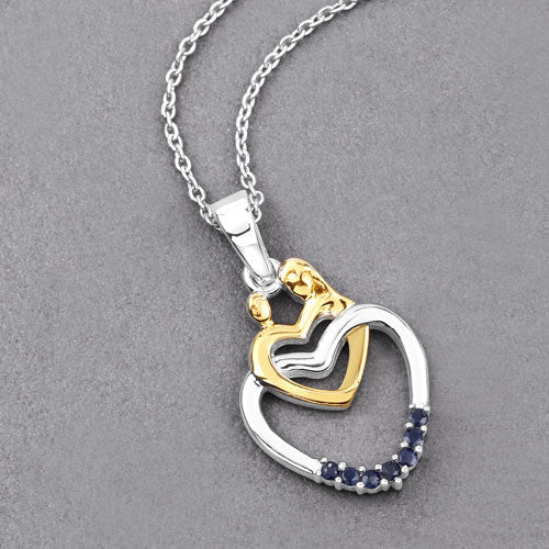 Pendentif en argent sterling avec saphir bleu véritable de 0,14 carat
