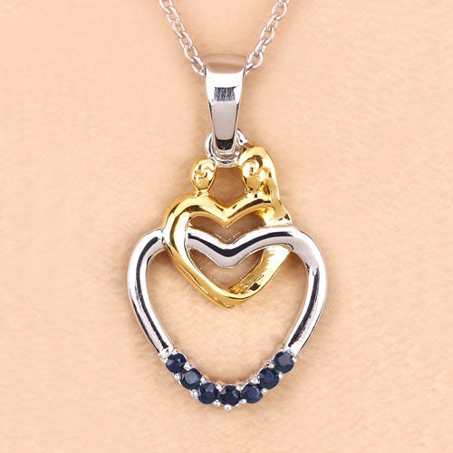 Pendentif en argent sterling avec saphir bleu véritable de 0,14 carat