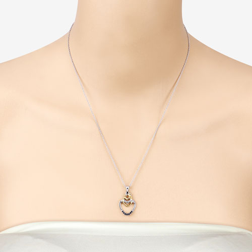 Pendentif en argent sterling avec saphir bleu véritable de 0,14 carat