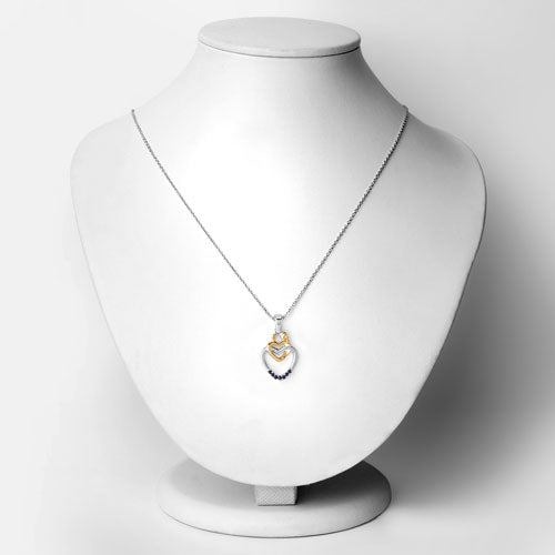 Pendentif en argent sterling avec saphir bleu véritable de 0,14 carat