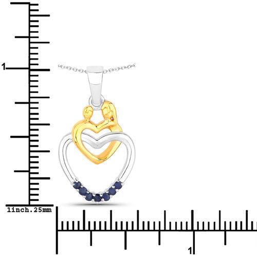 Pendentif en argent sterling avec saphir bleu véritable de 0,14 carat