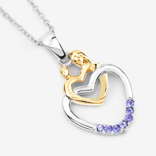 0.14 Carat Genuine Tanzanite Sterling Silver Pendant