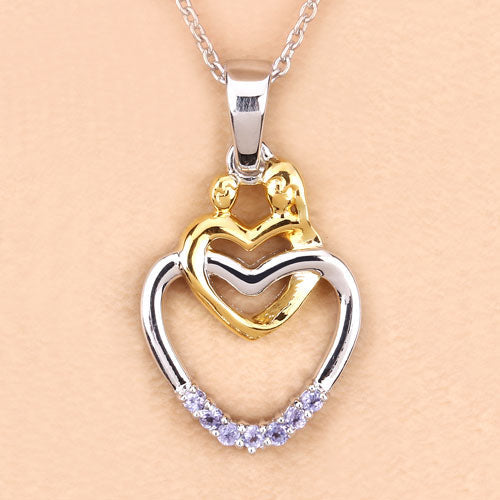 0.14 Carat Genuine Tanzanite Sterling Silver Pendant