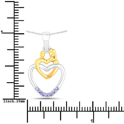 0.14 Carat Genuine Tanzanite Sterling Silver Pendant