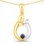 Pendentif en saphir bleu véritable de 0,19 carat en argent sterling