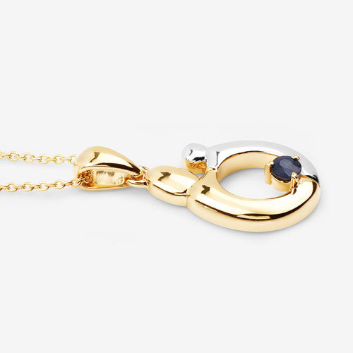 Pendentif en saphir bleu véritable de 0,19 carat en argent sterling